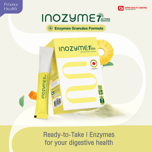 InoZyme 7-Actives Granules อิโนไซม์ | เอนไซม์แบบผงแกรนูล ช่วยย่อย ปรับสมดุลลำไส้ บรรจุ 7 ซอง